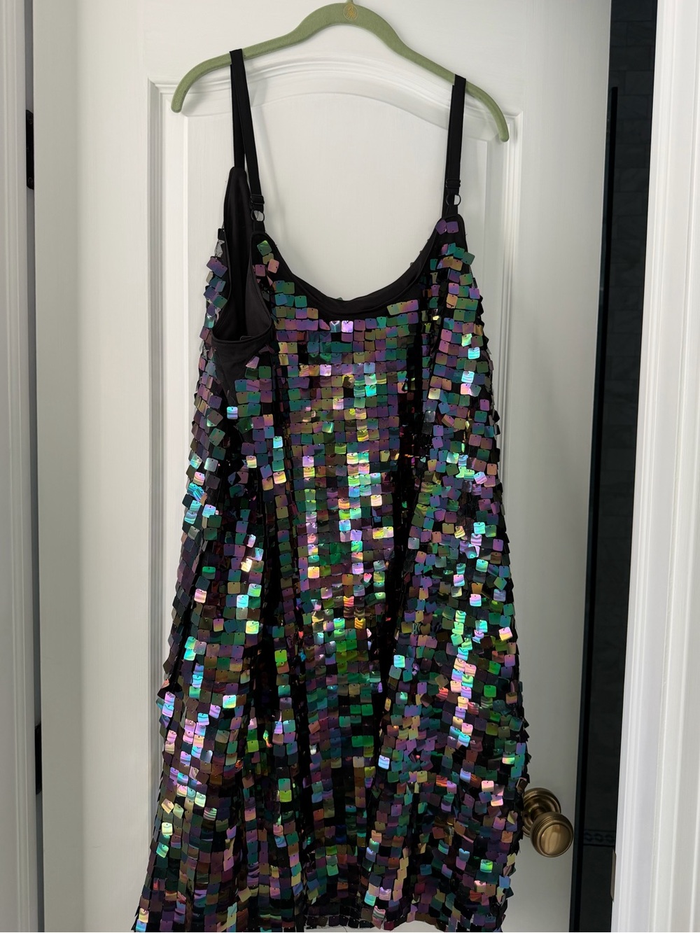 NWT Torrid 2X Blue Multi Iridescent Paillette Sequin Tank Party Dress - Picture 3 of 7